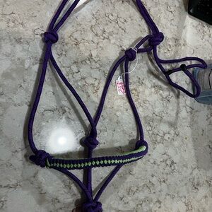 Purple and Lime Braided Rope Headstall – Women Accessories